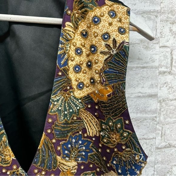 BALI Rama design beaded colorful vest large retro 20s‎ - Picture 5 of 7